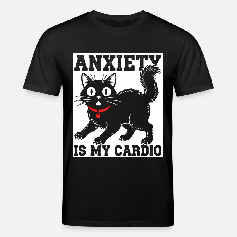 L’anxiété, c’est mon chat cardio - T-shirt bio CREATOR Stanley/Stella Unisexe - noir