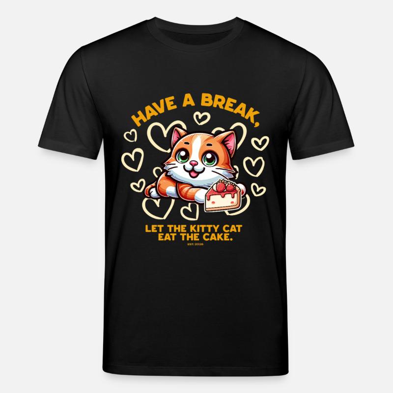 Le chat adore le gâteau - T-shirt bio CREATOR Stanley/Stella Unisexe - noir