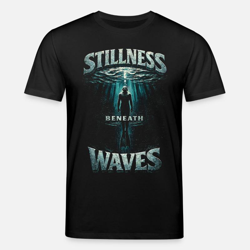 Apnoetauchen Freitauchen Stillness Beneath Waves - Stanley/Stella Unisex Bio-T-Shirt CREATOR  - Schwarz