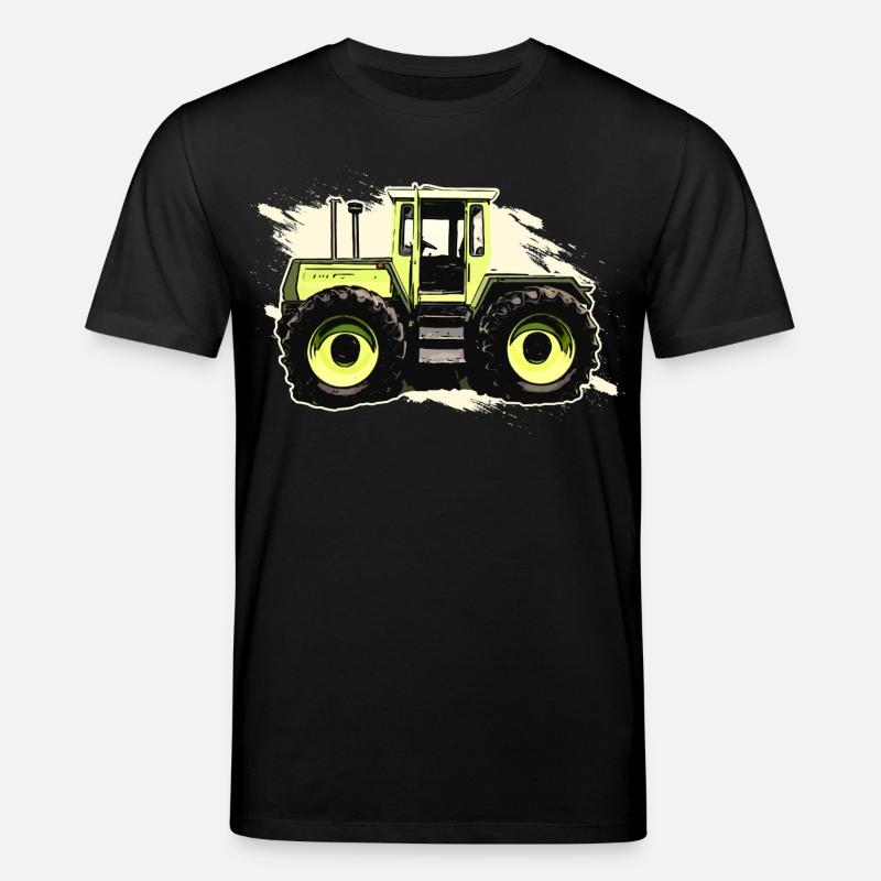 Grüner Traktor im ComicStil - Stanley/Stella Unisex Bio-T-Shirt CREATOR  - Schwarz