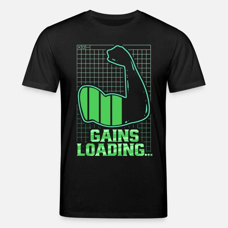 Biceps Biceps Training Gym Gains Loading - Stanley/Stella CREATOR Unisex Organic T-Shirt - black