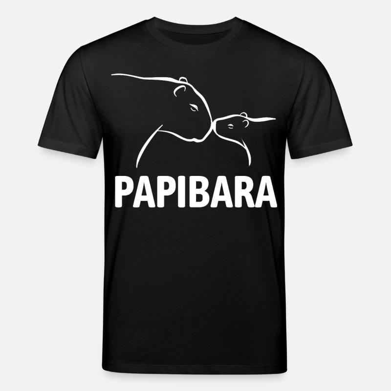 Papibara - Capybara Vater und Kind - Stanley/Stella Unisex Bio-T-Shirt CREATOR - Schwarz