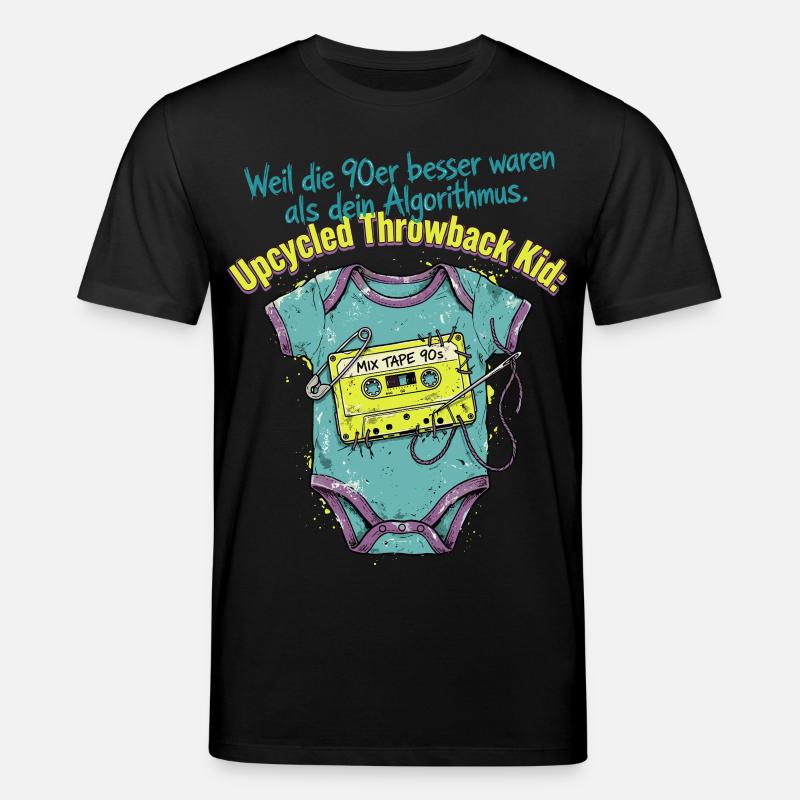 90er Upcycled Throwback Retro Kassette - Stanley/Stella Unisex Bio-T-Shirt CREATOR  - Schwarz