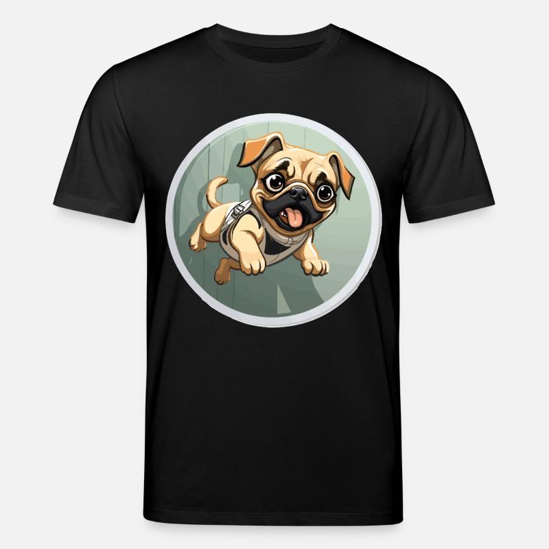 Quiekender Pug Sprinter - Stanley/Stella Unisex Bio-T-Shirt CREATOR  - Schwarz