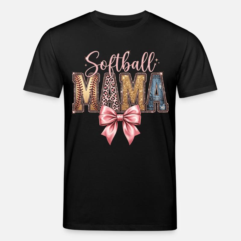 Softball Mama Coquette Leopard Bow - Stanley/Stella Unisex Bio-T-Shirt CREATOR  - Schwarz