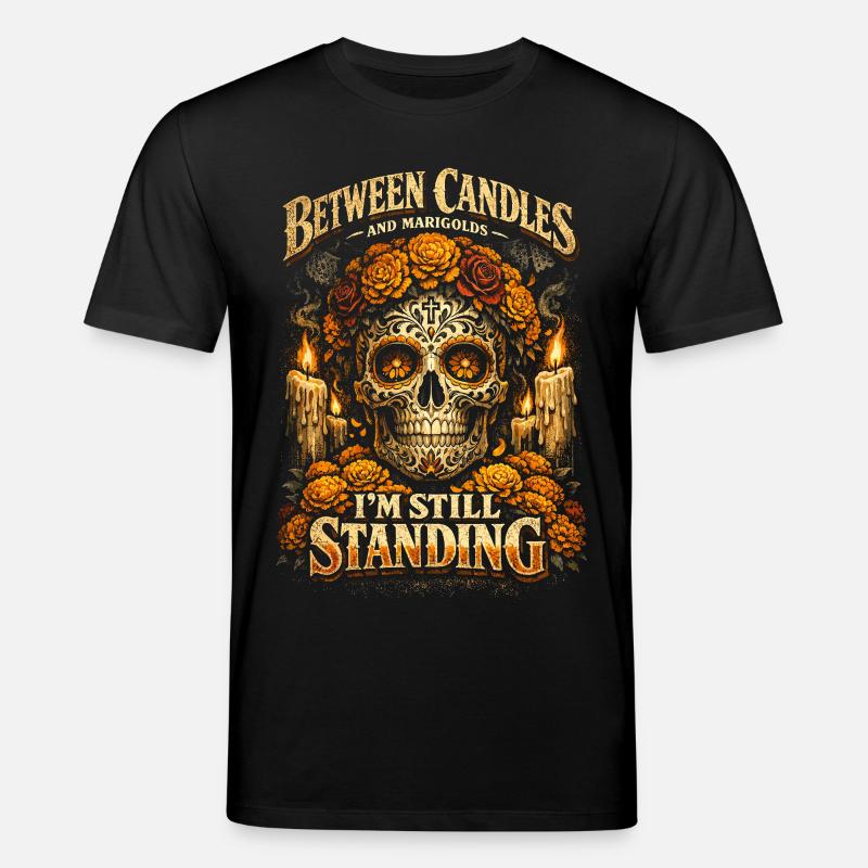 Dia De Los Muertos tra Candele e Calendule - Maglietta ecologica unisex CREATOR di Stanley/Stella - nero