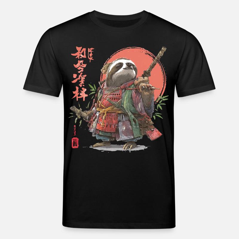 Sloth Samurai Warrior - Stanley/Stella CREATOR Unisex Organic T-Shirt - black