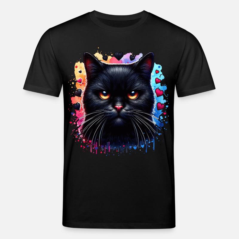 Schwarze Katze - Stanley/Stella Unisex Bio-T-Shirt CREATOR  - Schwarz
