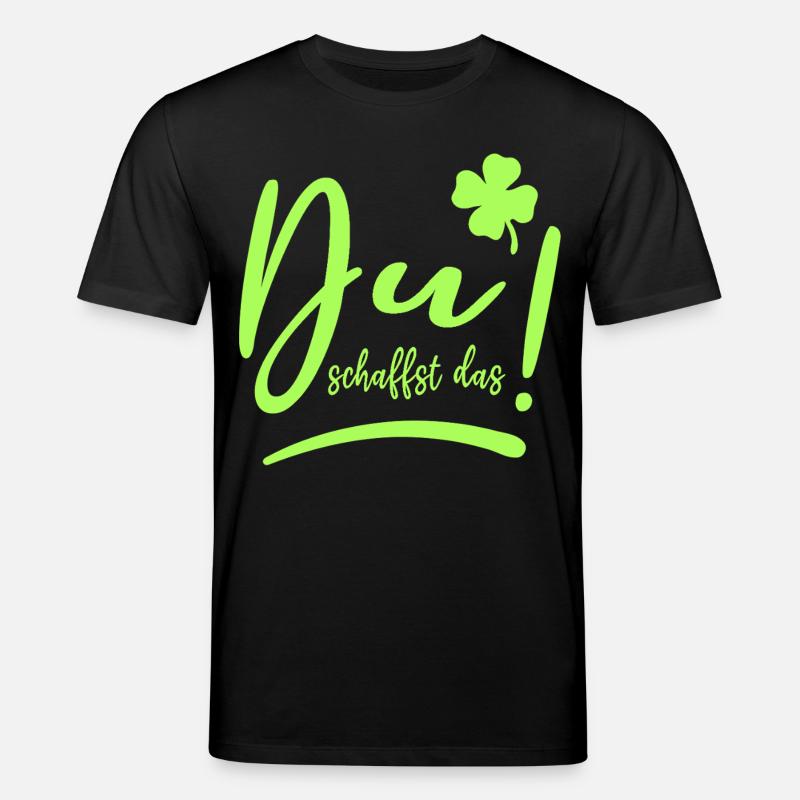 Du schaffst das! Glücksbringer Mutmacher neon - Stanley/Stella Unisex Bio-T-Shirt CREATOR  - Schwarz