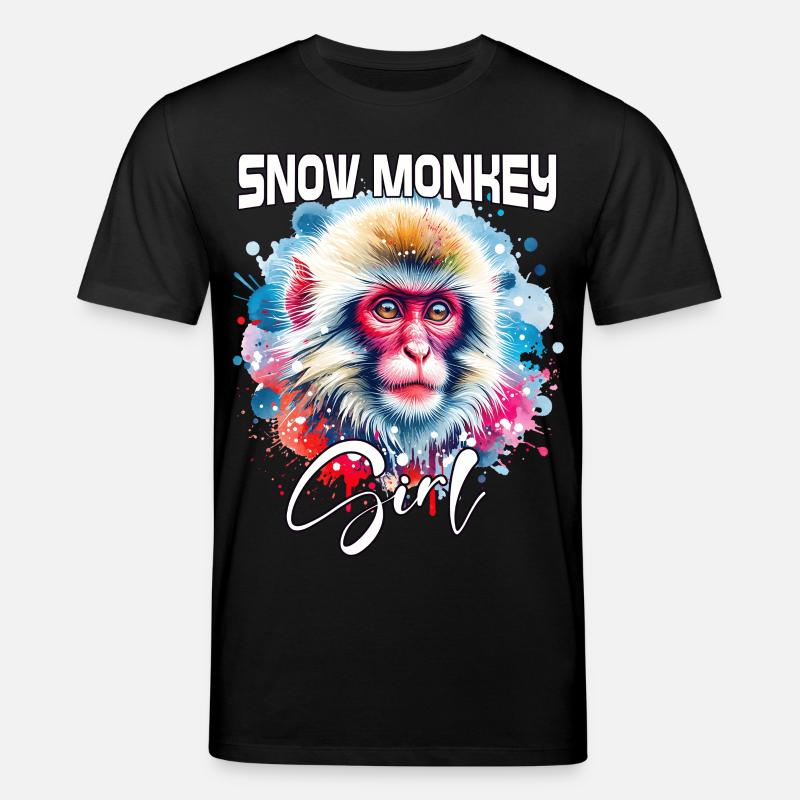 Snow Monkey Mädchen Schneeaffe - Stanley/Stella Unisex Bio-T-Shirt CREATOR  - Schwarz