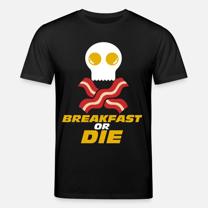 Frühstück oder Totenkopf-Speck-Ei - Stanley/Stella Unisex Bio-T-Shirt CREATOR  - Schwarz