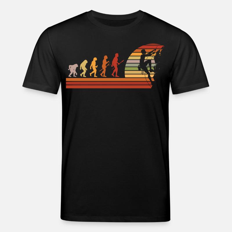 Evolution des Kletterns Retro Design - Stanley/Stella Unisex Bio-T-Shirt CREATOR  - Schwarz
