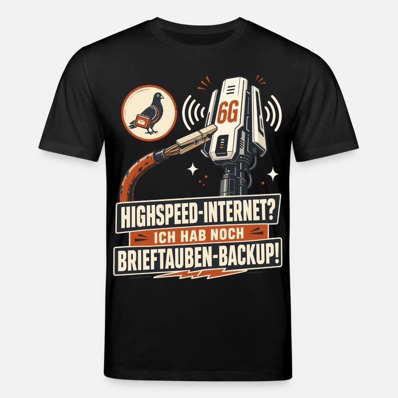 Brieftauben Backup Für Highspeed Internet. - Stanley/Stella Unisex Bio-T-Shirt CREATOR - Schwarz