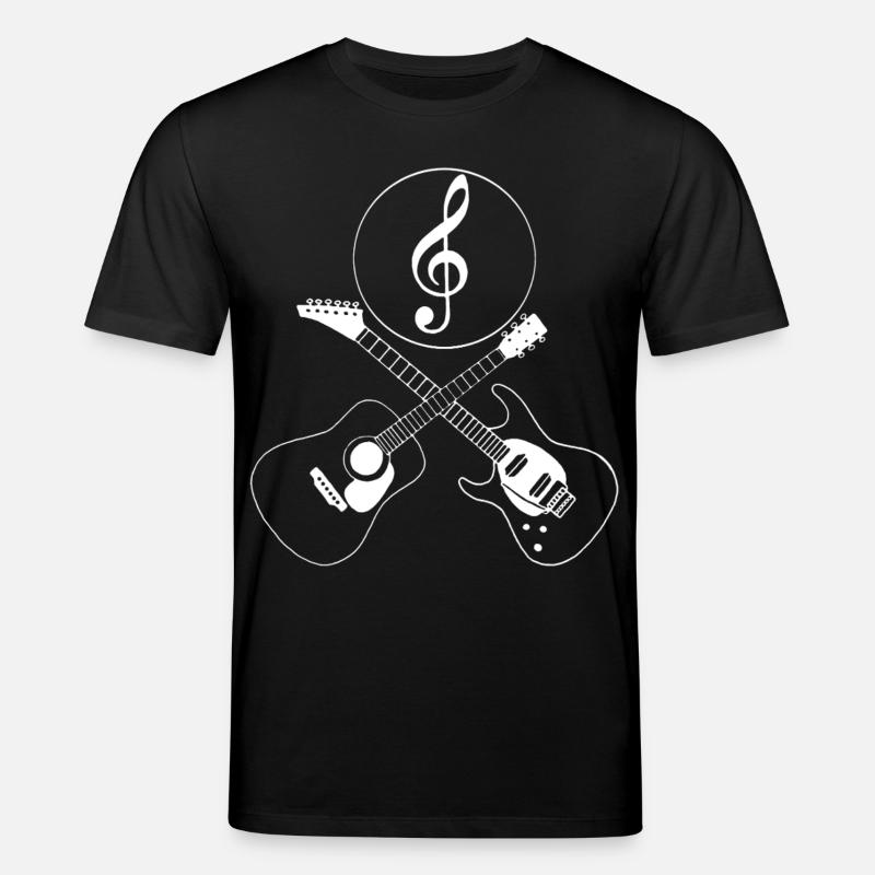 Guitares croisées et clé de sol - T-shirt bio CREATOR Stanley/Stella Unisexe - noir