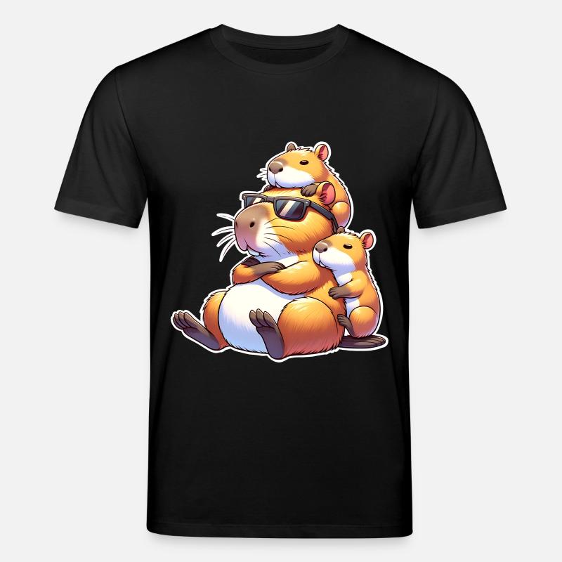Capybara Papa - Stanley/Stella Unisex Bio-T-Shirt CREATOR - Schwarz