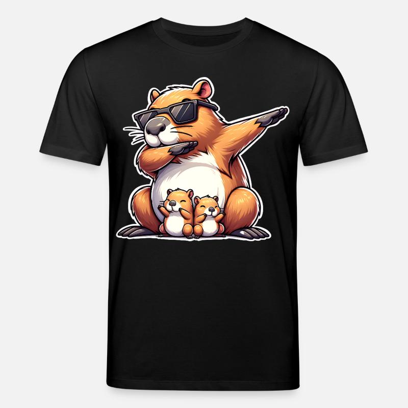 Capybara Papa - Stanley/Stella Unisex Bio-T-Shirt CREATOR  - Schwarz