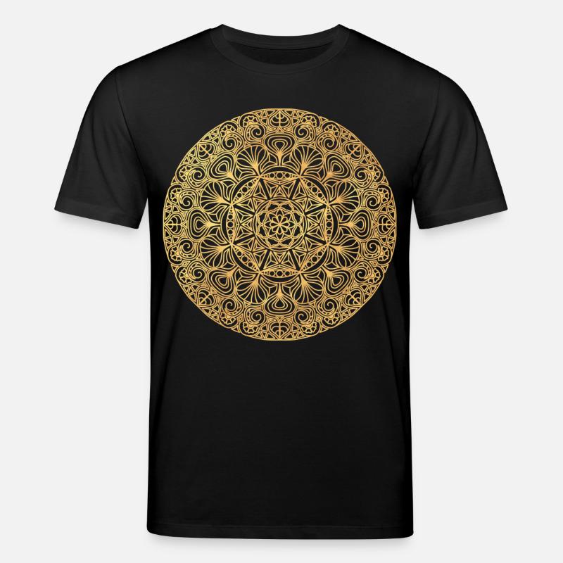 Jugendstil  Mandala - gold - Stanley/Stella Unisex Bio-T-Shirt CREATOR  - Schwarz