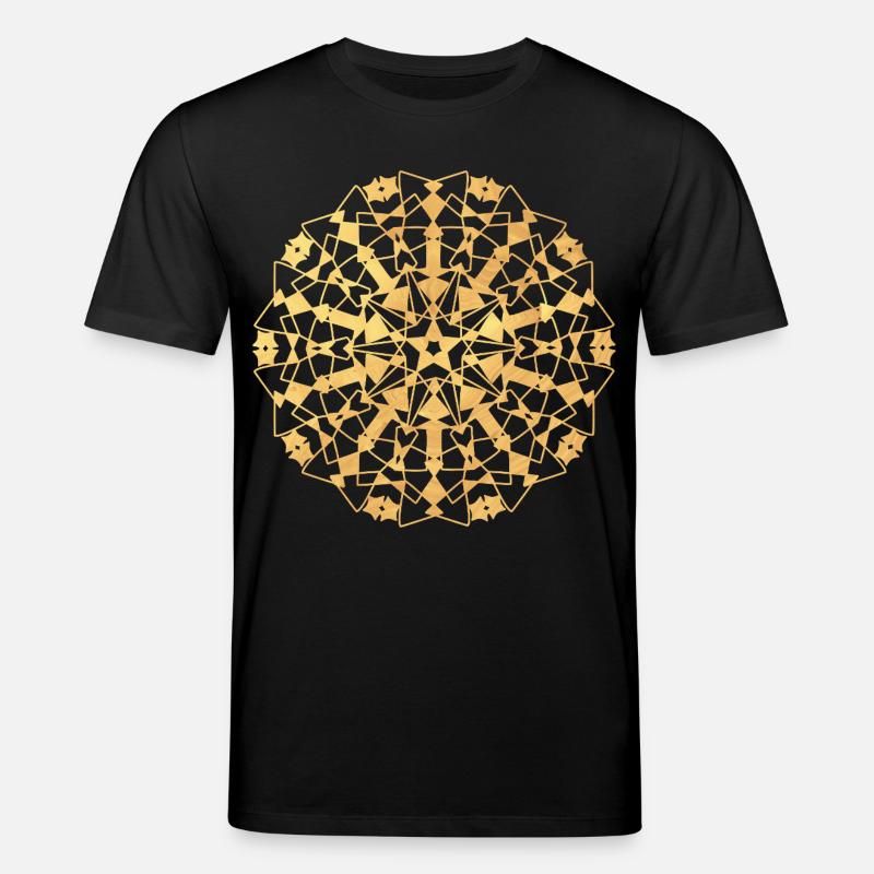 Mandala geometrisch - gold - Stanley/Stella Unisex Bio-T-Shirt CREATOR  - Schwarz