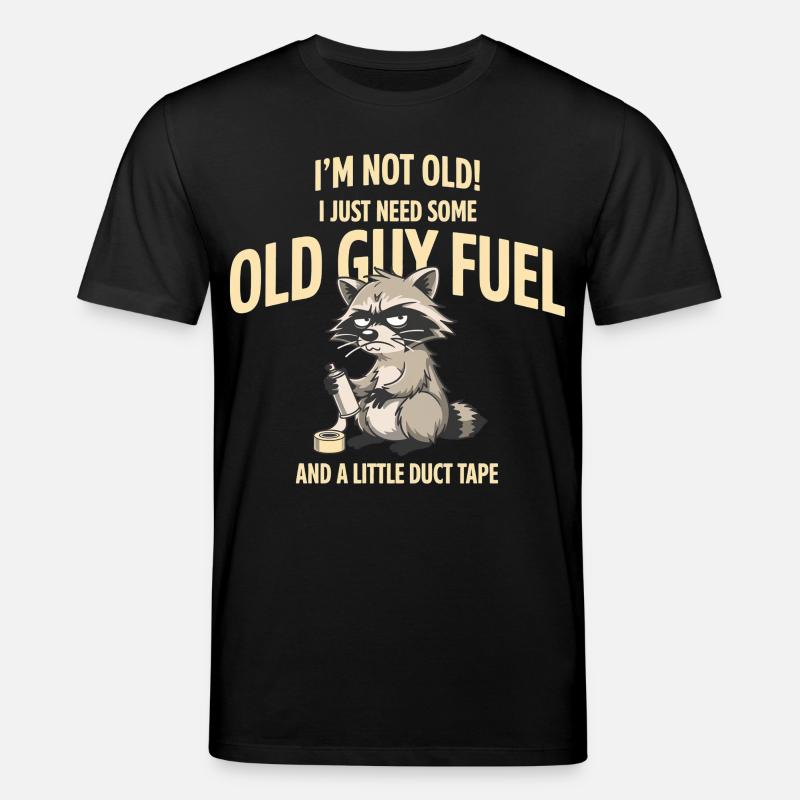 Grumpy Raccoon Old Guy Fuel Tee - T-shirt bio CREATOR Stanley/Stella Unisexe - noir