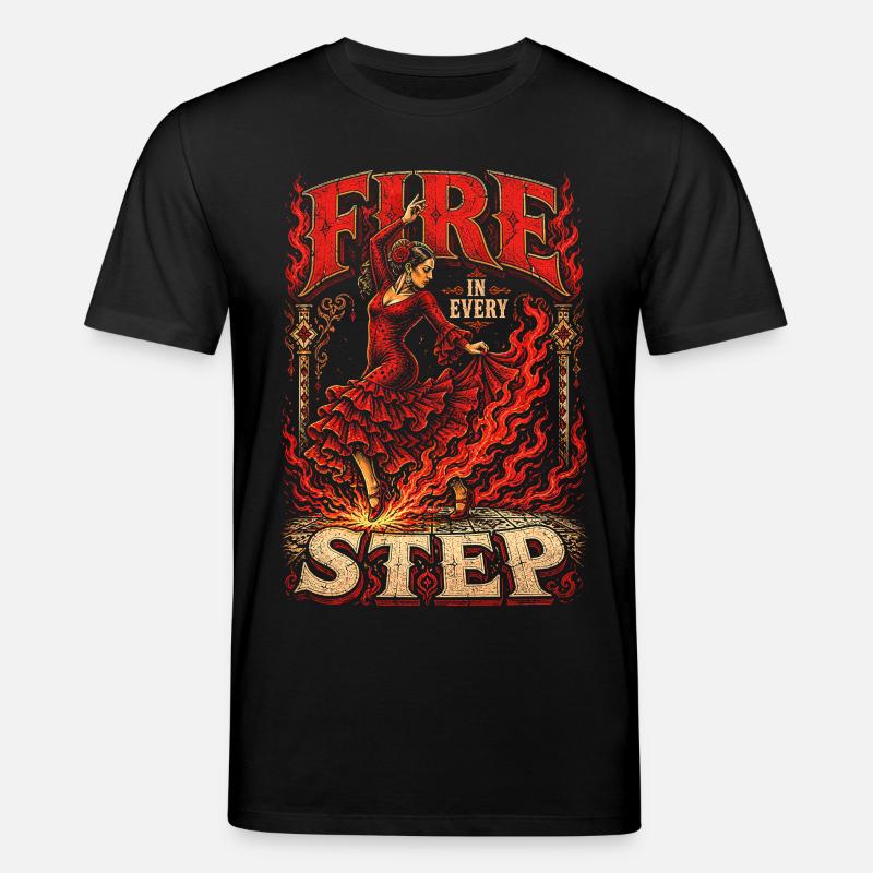 Flamenco Fire In Every Step - Stanley/Stella CREATOR Unisex Organic T-Shirt - black
