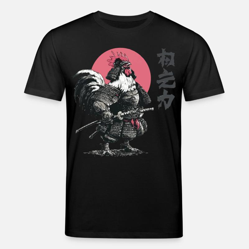 Hahn-Samurai-Rüstungsdruck - Stanley/Stella Unisex Bio-T-Shirt CREATOR  - Schwarz