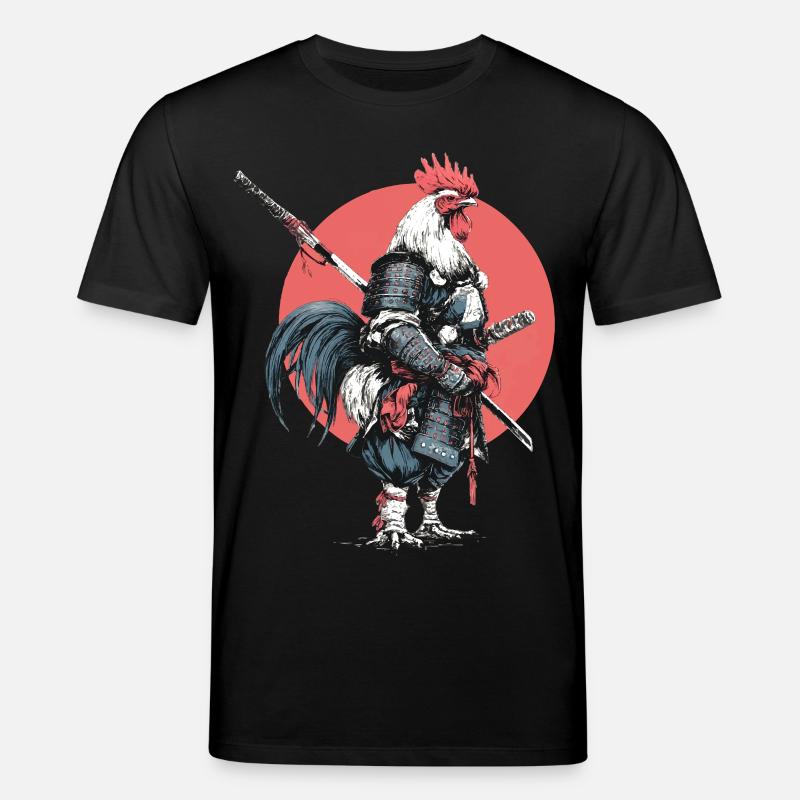 Rooster Samurai in Armor - Stanley/Stella CREATOR Unisex Organic T-Shirt - black