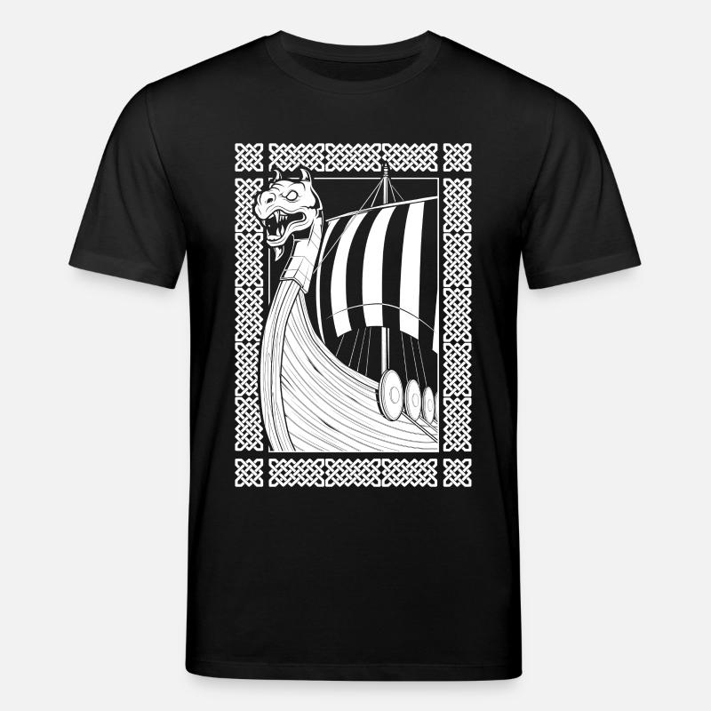 Drachenboot der Nordmänner - Wikinger - Stanley/Stella Unisex Bio-T-Shirt CREATOR  - Schwarz