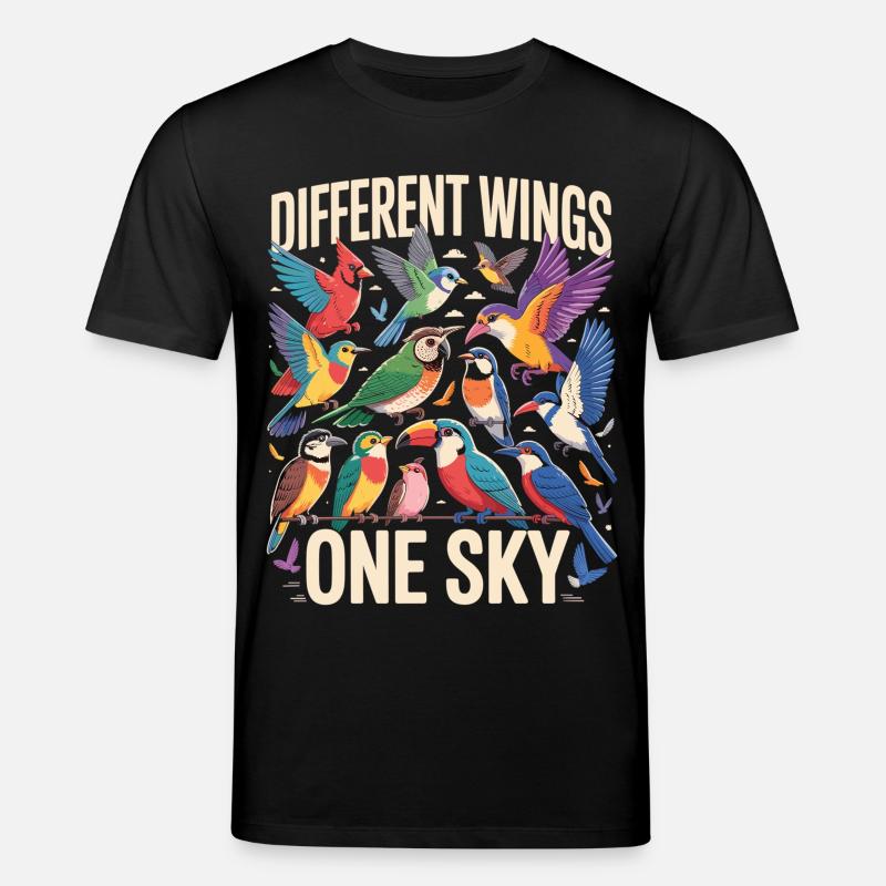 Different Wings One Sky Vogel - Stanley/Stella Unisex Bio-T-Shirt CREATOR  - Schwarz