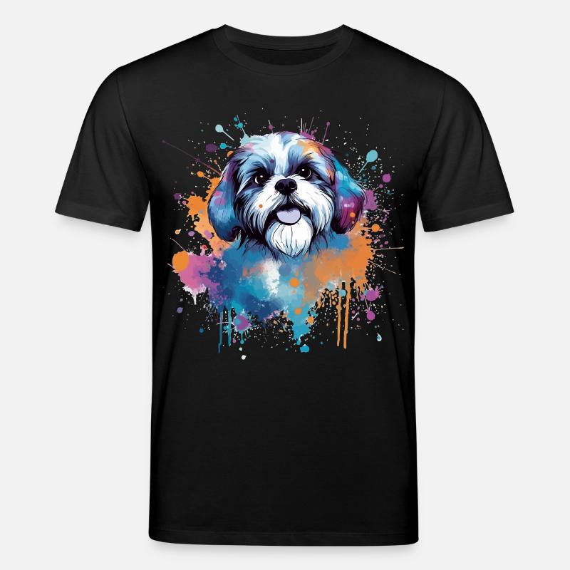 Éclaboussure de chiot Shih Tzu - T-shirt bio CREATOR Stanley/Stella Unisexe - noir