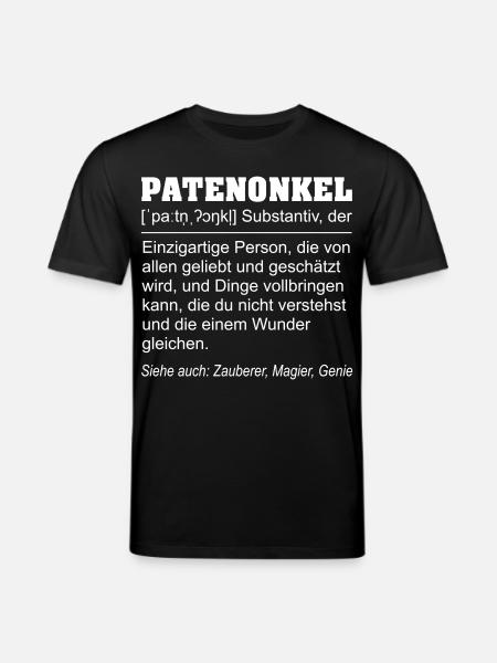 Lustige Patenonkel Definition Geschenkidee - Stanley/Stella Unisex Bio-T-Shirt CREATOR - Schwarz