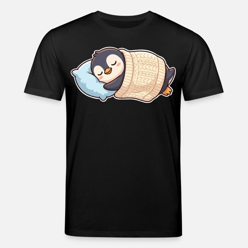 Pinguin Schlafen - Stanley/Stella Unisex Bio-T-Shirt CREATOR  - Schwarz