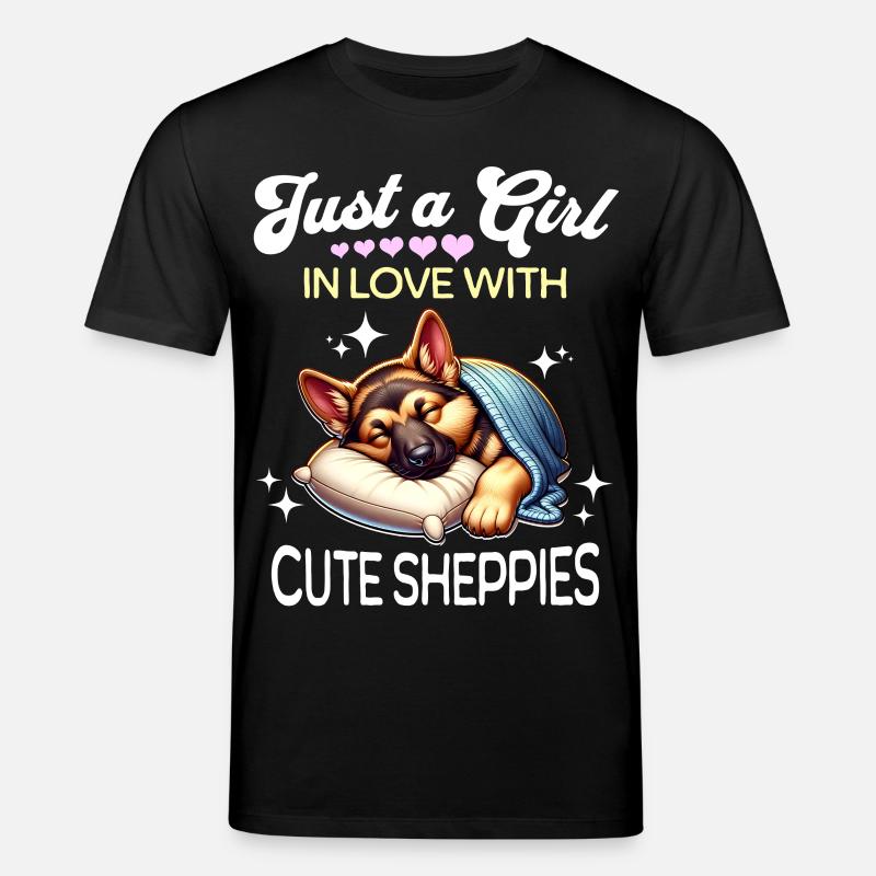 Deutscher Schäferhund Mädchen - Stanley/Stella Unisex Bio-T-Shirt CREATOR  - Schwarz