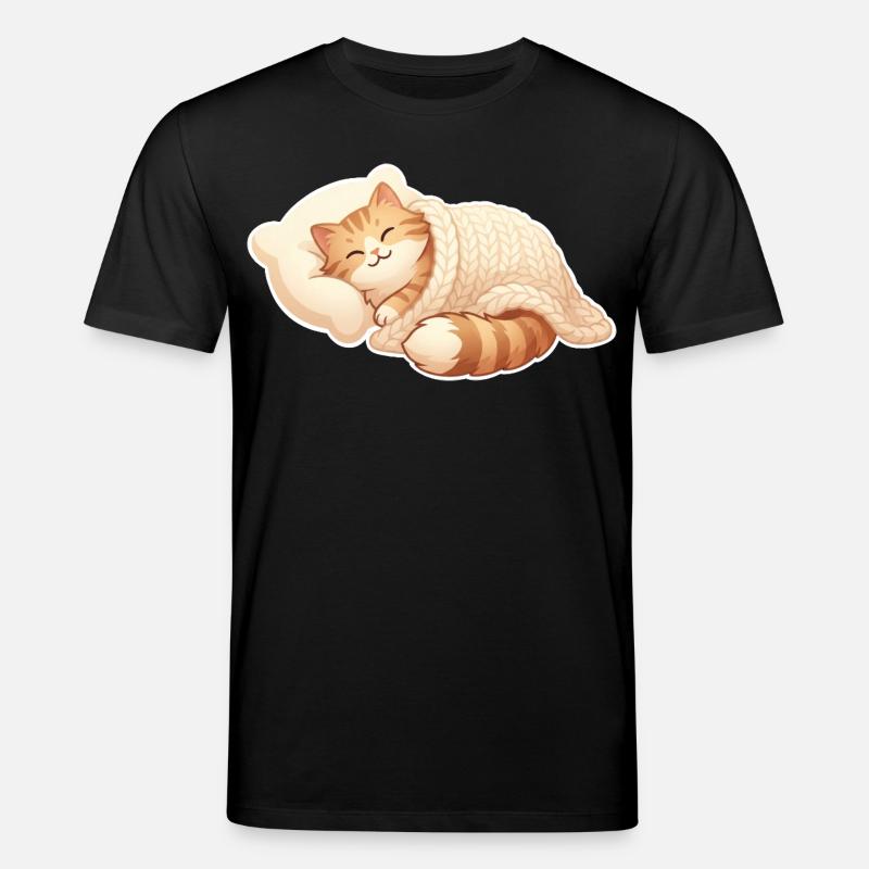 Cat sleeping - Stanley/Stella CREATOR Unisex Organic T-Shirt - black