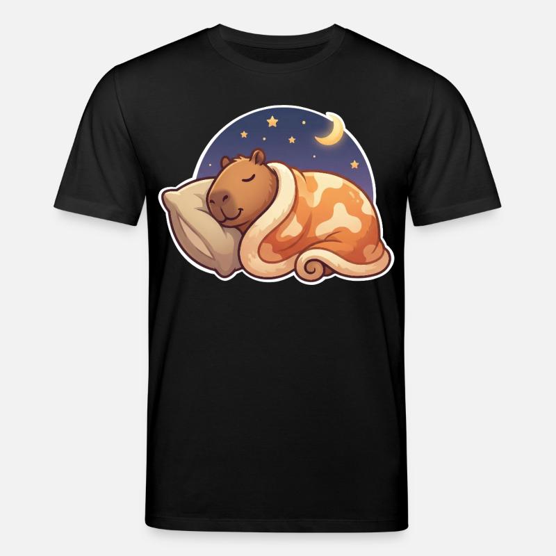 Capybara Schlafen - Stanley/Stella Unisex Bio-T-Shirt CREATOR - Schwarz