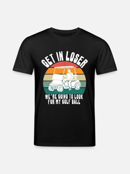Retro Golf Cart Sunset - Stanley/Stella CREATOR Unisex Organic T-Shirt - black