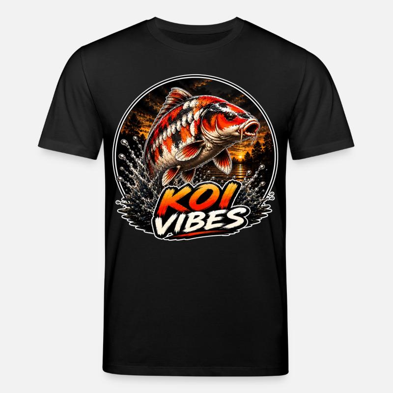 Koi Vibes Sunset Carp Design - Stanley/Stella Unisex Bio-T-Shirt CREATOR  - Schwarz