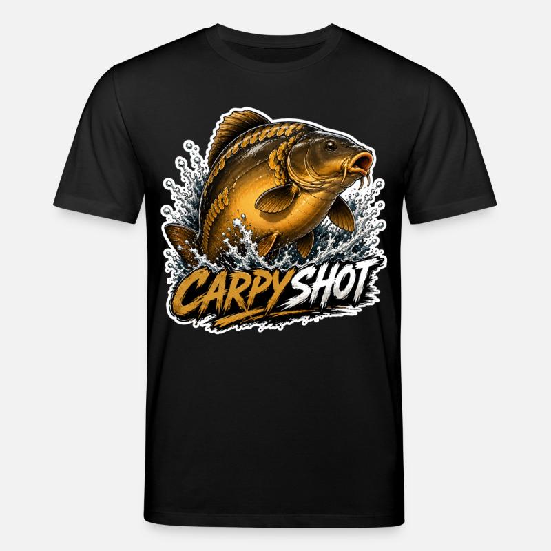 Carpyshot-Spiegel-Karpfenfischerei-Design - Stanley/Stella Unisex Bio-T-Shirt CREATOR  - Schwarz