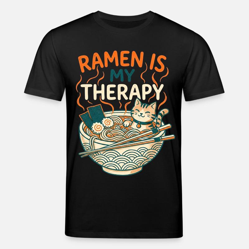 Ramen Therapy Cat - T-shirt bio CREATOR Stanley/Stella Unisexe - noir
