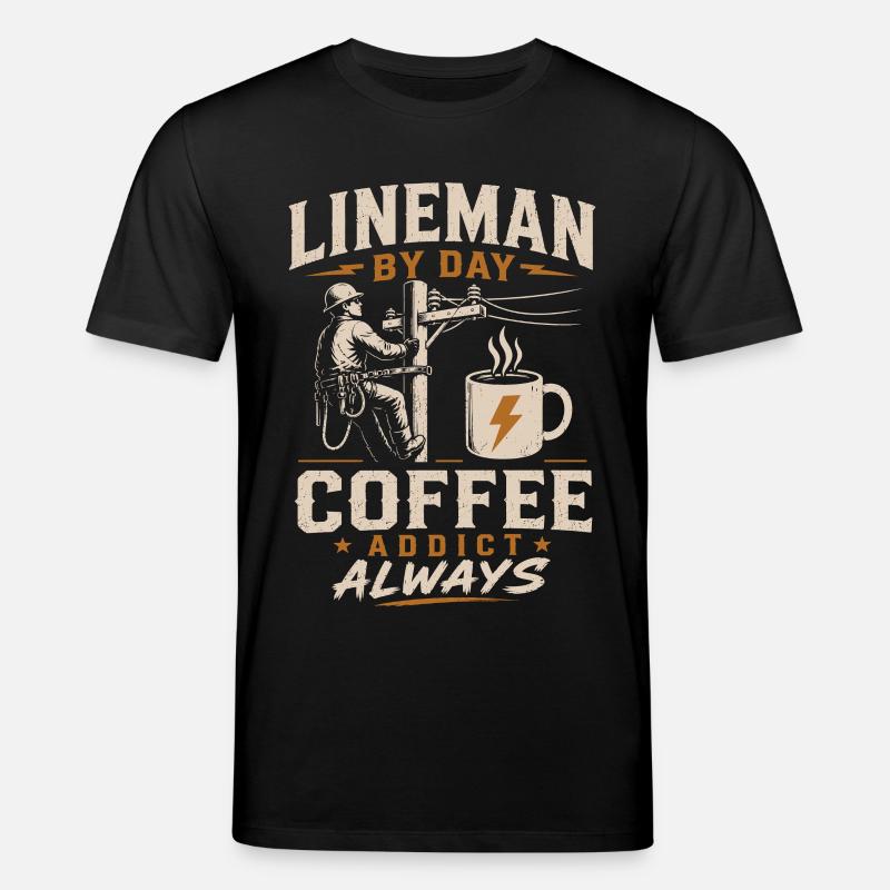 Électricité, Technicien, Café, Câble, Travail - T-shirt bio CREATOR Stanley/Stella Unisexe - noir