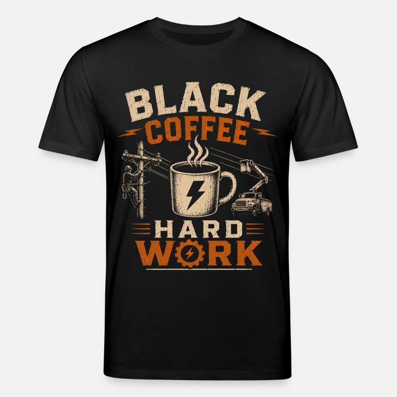 Café devant la ligne électrique - T-shirt bio CREATOR Stanley/Stella Unisexe - noir