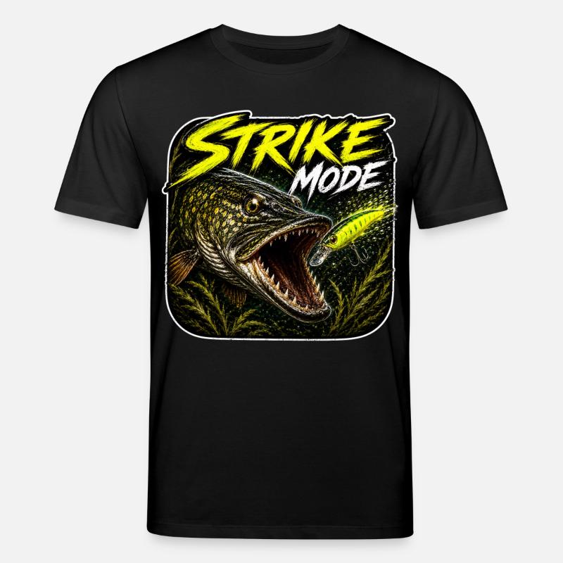 Strike-Mode Hechtfischerei-Design - Stanley/Stella Unisex Bio-T-Shirt CREATOR  - Schwarz