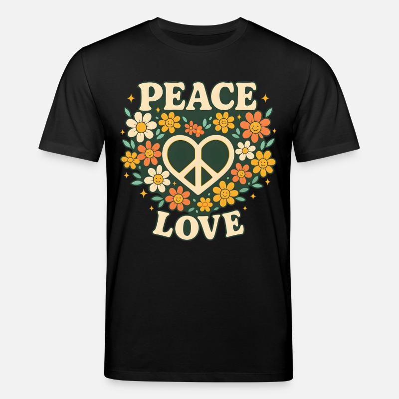 Peace Love - Stanley/Stella Unisex Bio-T-Shirt CREATOR  - Schwarz