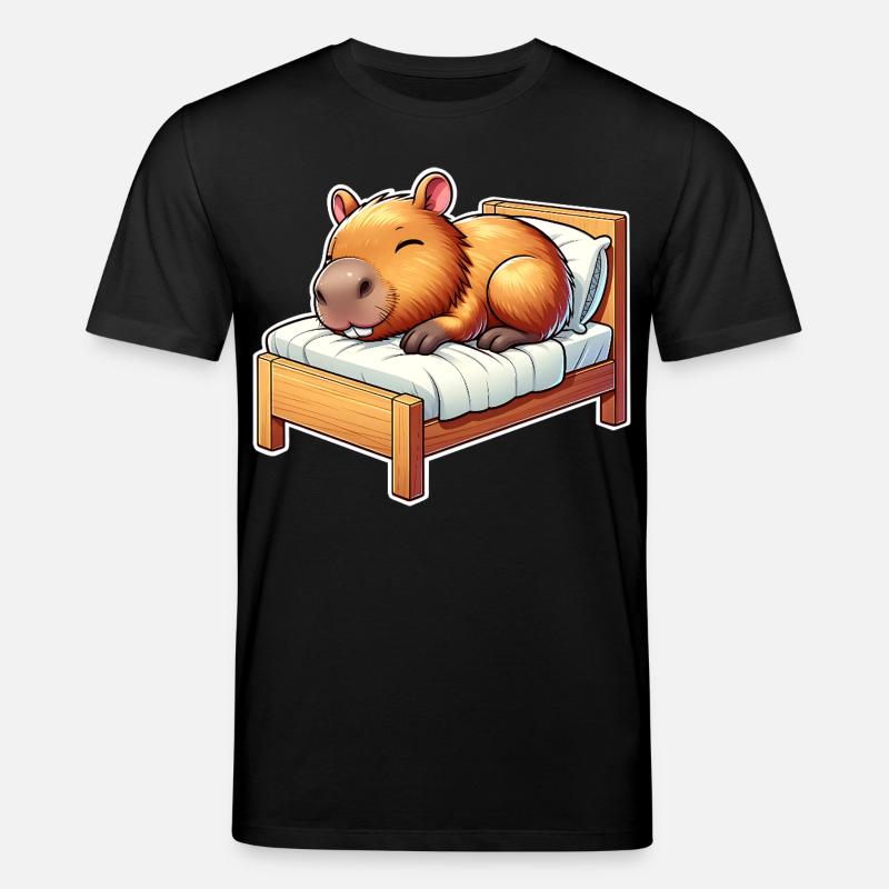 Capybara Schlafen - Stanley/Stella Unisex Bio-T-Shirt CREATOR  - Schwarz