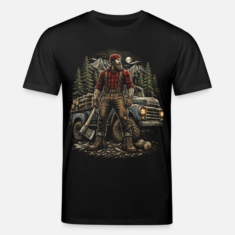 Bûcherons, coupe-arbres, bûcherons, - T-shirt bio CREATOR Stanley/Stella Unisexe - noir
