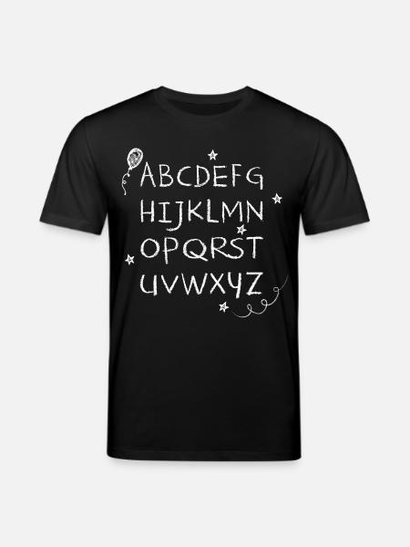 ABC chalk writing white stars & balloon - Stanley/Stella CREATOR Unisex Organic T-Shirt - black