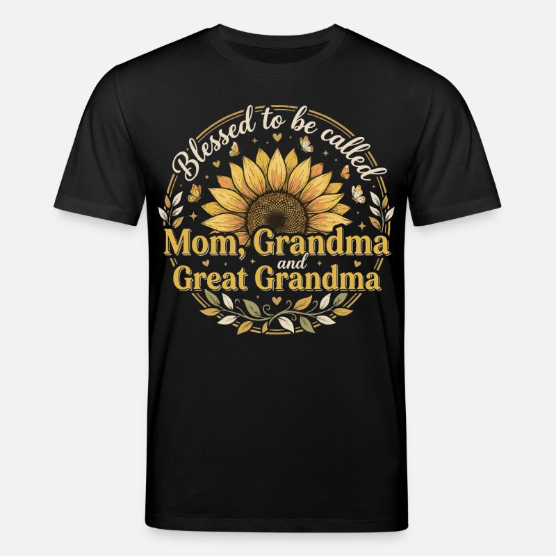 Urgroßmutter-Oma Sonnenblumen-Geschenk - Stanley/Stella Unisex Bio-T-Shirt CREATOR  - Schwarz