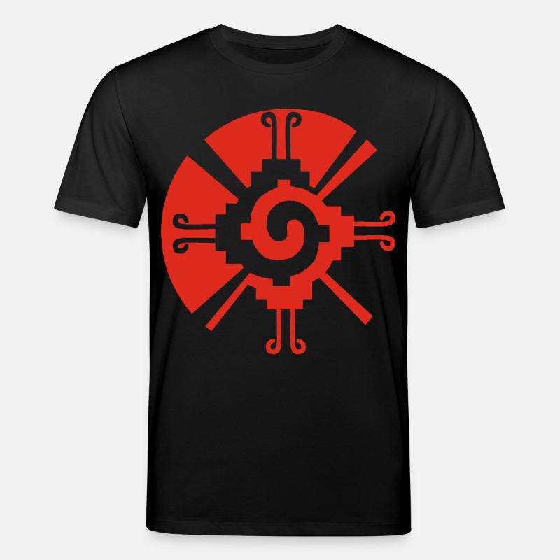 Solar Geometric Pattern (Red) - Stanley/Stella CREATOR Unisex Organic T-Shirt - black