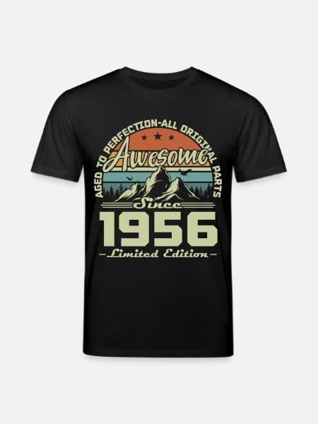 70. Geburtstag Geschenk 1956 Jahrgang Retro - Stanley/Stella Unisex Bio-T-Shirt CREATOR  - Schwarz