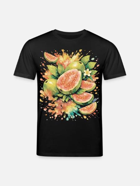 Goyave Tropique Fruit Exotique Splash Art - T-shirt bio CREATOR Stanley/Stella Unisexe - noir