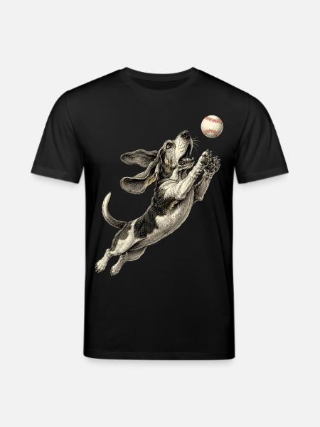 Basset Hound Race Baseball - T-shirt bio CREATOR Stanley/Stella Unisexe - noir